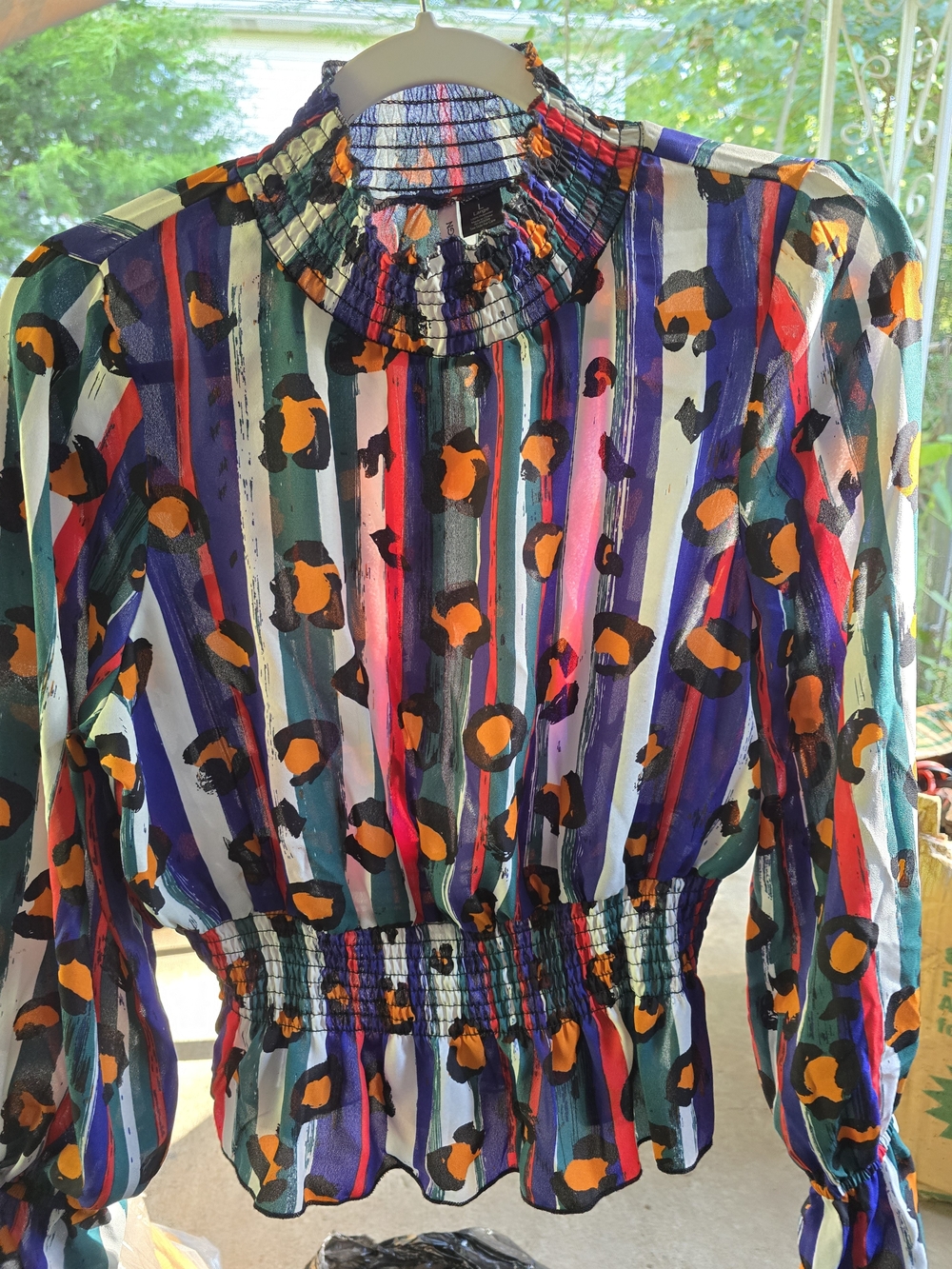 Love By Design Multi-Color Striped Dress with Leopard Spots